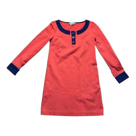 Girls' Red and Blue Long Sleeve Dress - Picture 2 of 4
